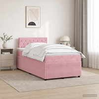 vidaXL Kontinentalsäng med madrass Rosa 120 x 190 cm Sammet