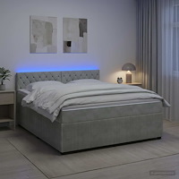vidaXL Kontinentalsäng med madrass Ljusgrå 180 x 200 cm Sammet