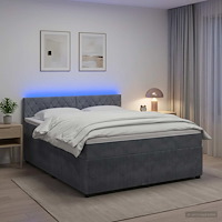 vidaXL Kontinentalsäng med madrass Mörkgrå 180 x 200 cm Sammet
