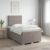 vidaXL Kontinentalsäng med madrass Taupe 120 x 200 cm Tyg