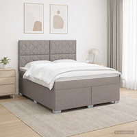 vidaXL Kontinentalsäng med madrass Taupe 180 x 200 cm Tyg