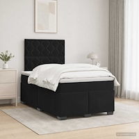 vidaXL Kontinentalsäng med madrass Svart 120 x 190 cm Sammet