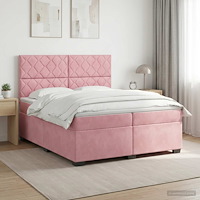 vidaXL Kontinentalsäng med madrass Rosa 200 x 200 cm Sammet