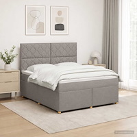 vidaXL Kontinentalsäng med madrass Taupe 180 x 200 cm Tyg