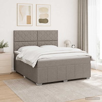 vidaXL Kontinentalsäng med madrass Taupe 180 x 200 cm Tyg