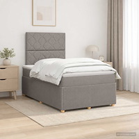 vidaXL Kontinentalsäng med madrass Taupe 120 x 190 cm Tyg