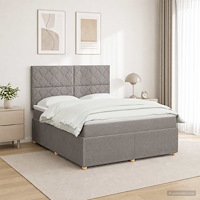 vidaXL Kontinentalsäng med madrass Taupe 180 x 200 cm Tyg
