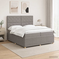 vidaXL Kontinentalsäng med madrass Taupe 200 x 200 cm Tyg