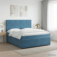 vidaXL Kontinentalsäng med madrass Blå 180 x 200 cm Sammet
