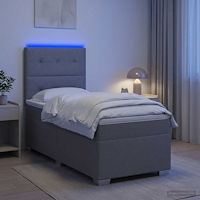 vidaXL Kontinentalsäng med madrass Ljusgrå 100 x 200 cm Tyg