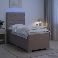 vidaXL Kontinentalsäng med madrass Taupe 100 x 200 cm Tyg