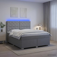 vidaXL Kontinentalsäng med madrass Ljusgrå 180 x 200 cm Tyg