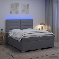vidaXL Kontinentalsäng med madrass Ljusgrå 200 x 200 cm Tyg