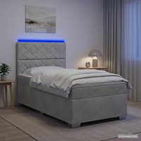 vidaXL Kontinentalsäng med madrass Ljusgrå 80 x 200 cm Sammet