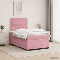 vidaXL Kontinentalsäng med madrass Rosa 120 x 200 cm Sammet