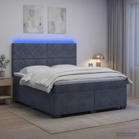 vidaXL Kontinentalsäng med madrass Mörkgrå 180 x 200 cm Sammet