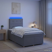 vidaXL Kontinentalsäng med madrass Ljusgrå 120 x 200 cm Tyg