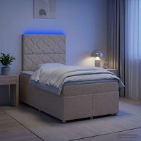 vidaXL Kontinentalsäng med madrass Gräddvit 120 x 200 cm Tyg