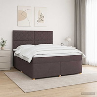 vidaXL Kontinentalsäng med madrass Mörkbrun 180 x 200 cm Tyg
