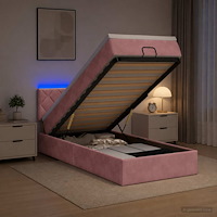 vidaXL Ottoman-säng med madrass och LED Rosa 90 x 190 cm Sammet