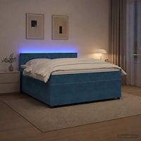 vidaXL Kontinentalsäng med madrass Blå 160 x 200 cm Sammet
