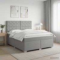 vidaXL Kontinentalsäng med madrass Ljusgrå 160 x 200 cm Tyg