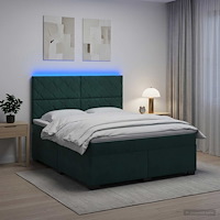 vidaXL Kontinentalsäng med madrass Mörkgrön 160 x 200 cm Sammet