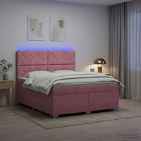 vidaXL Kontinentalsäng med madrass Rosa 160 x 200 cm Sammet