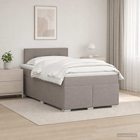 vidaXL Kontinentalsäng med madrass Taupe 120 x 190 cm Tyg
