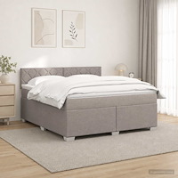 vidaXL Kontinentalsäng med madrass Taupe 160 x 200 cm Tyg