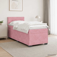 vidaXL Kontinentalsäng med madrass Rosa 100 x 200 cm Sammet