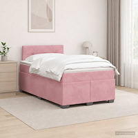 vidaXL Kontinentalsäng med madrass Rosa 120 x 200 cm Sammet