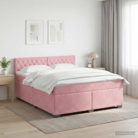 vidaXL Kontinentalsäng med madrass Rosa 140 x 200 cm Sammet