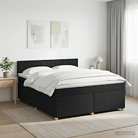 vidaXL Kontinentalsäng med madrass Svart 140 x 190 cm Tyg
