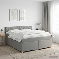 vidaXL Kontinentalsäng med madrass Ljusgrå 140 x 200 cm Tyg
