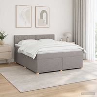 vidaXL Kontinentalsäng med madrass Taupe 160 x 200 cm Tyg