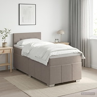 vidaXL Kontinentalsäng med madrass Taupe 100 x 200 cm Tyg