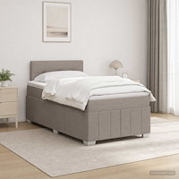 vidaXL Kontinentalsäng med madrass Taupe 120 x 190 cm Tyg