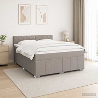 vidaXL Kontinentalsäng med madrass Taupe 140 x 200 cm Tyg
