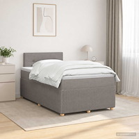 vidaXL Kontinentalsäng med madrass Taupe 120 x 200 cm Tyg