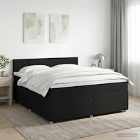 vidaXL Kontinentalsäng med madrass Svart 140 x 190 cm Tyg