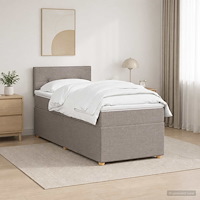 vidaXL Kontinentalsäng med madrass Taupe 100 x 200 cm Tyg