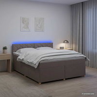 vidaXL Kontinentalsäng med madrass Taupe 160 x 200 cm Tyg