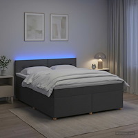 vidaXL Kontinentalsäng med madrass Mörkgrå 180 x 200 cm Tyg