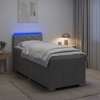 vidaXL Kontinentalsäng med madrass Ljusgrå 100 x 200 cm Tyg