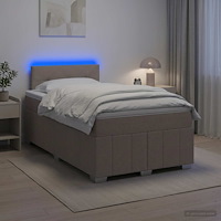 vidaXL Kontinentalsäng med madrass Taupe 120 x 190 cm Tyg