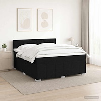 vidaXL Kontinentalsäng med madrass Svart 140 x 200 cm Tyg
