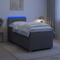 vidaXL Kontinentalsäng med madrass Taupe 100 x 200 cm Tyg