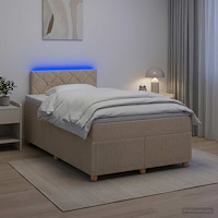vidaXL Kontinentalsäng med madrass Gräddvit 120 x 190 cm Tyg