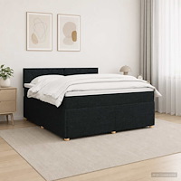 vidaXL Kontinentalsäng med madrass Svart 140 x 190 cm Tyg